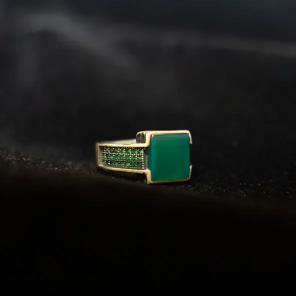 Green Stone gems in 925 silver