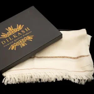 Men's Wool Shawl in White