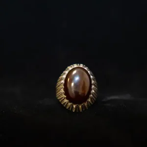 Genuine Dark Red Agate Stone in Pure Silver