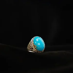 Genuine Turquoise Stone in Pure Silver