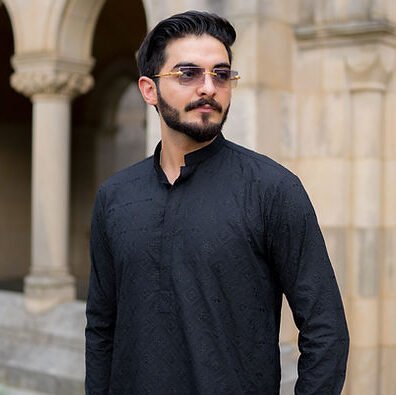 Embroidered Black Kurta Suit