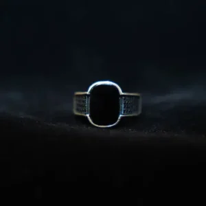 Black Stone with Gems set in 925 silver