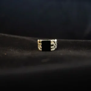 Black Square stone set in 925 silver