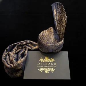 Men's Wedding Kulla (Royal Hat) in Blue and Gold