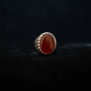 Genuine Fire Agate Stone in Pure Silver