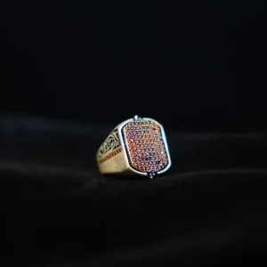 Two sided Black and Red Stone in 925 Silver