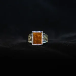 Mustard Brown Stone in 925 silver