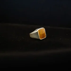 Yellow/Brown two tone stone set in 925 Silver