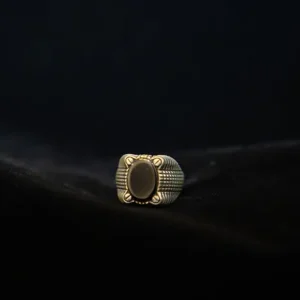 Black Oval Stone set in 925 Silver