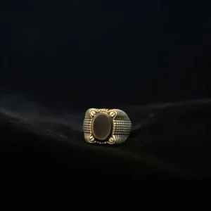 Black Oval Stone set in 925 Silver