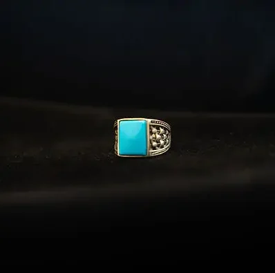 Turquoise Blue Stone in 925 Silver