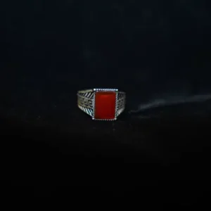 Red Stone in 925 silver